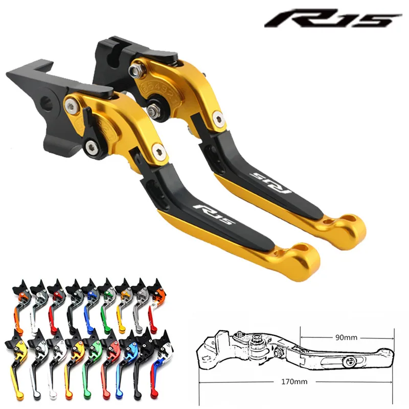 

For YAMAHA YAMAHA R15 R 15 2011-2016 2014 2015 2013 logo R15 Motorcycle Adjustable Folding Extendable Brake Clutch Levers fit