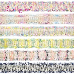 BristleGrass 1 Yard 30 mm Regenbogen Tweed geflochtener Draht Häkelspitze Makrame Ribbons Kissen Bandana 12 Hauptverkauf Tweed Ribbon - №7
