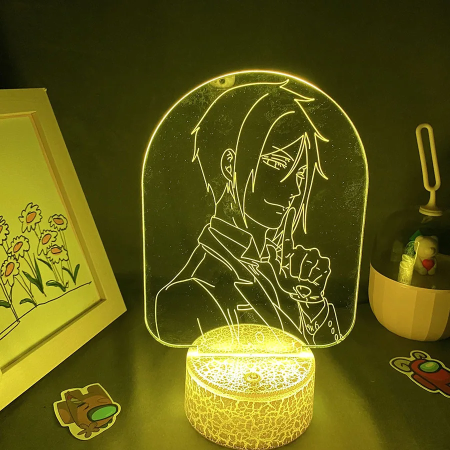 Imagem -05 - Anime Black Butler 3d Led Neon Night Lights Manga Manga Lava Lâmpadas Presente de Aniversário para Amigos Decoração de Mesa