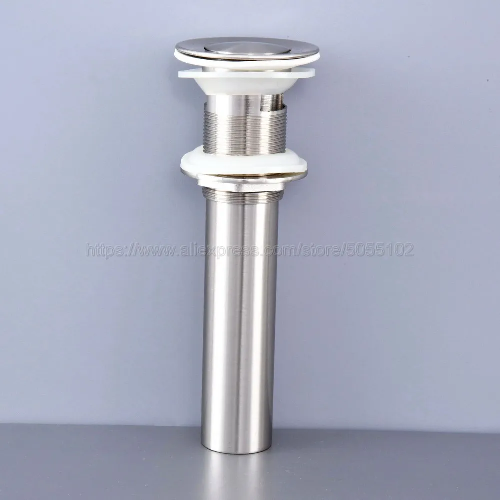 

Brushed Nickel Bathroom Lavatory Faucet Vessel Vanity Sink Pop Up Drain Stopper With Overflow Accessories zsd073