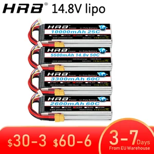 HRBリポバッテリー4S 14.8V 5000MAH 6000MAH 2200MAH 1500 1800 2600 3000 3300MAH 4000MAH 10000MAH 12000MAH 22000MAH XT60 RCパーツ 8ベストセールスHRBリポRCバッテリー-3