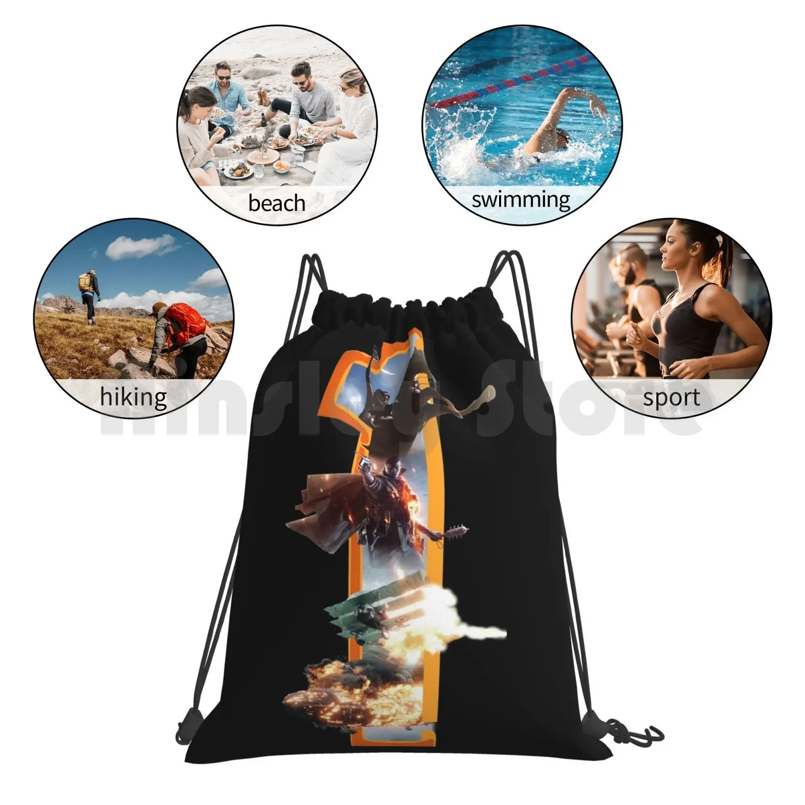 Battlefield 1 Number One Backpack Drawstring Bag Riding Climbing Gym Bag Bf4 Bf3 Battlefield 1 Battlefield 4 Battlefield One