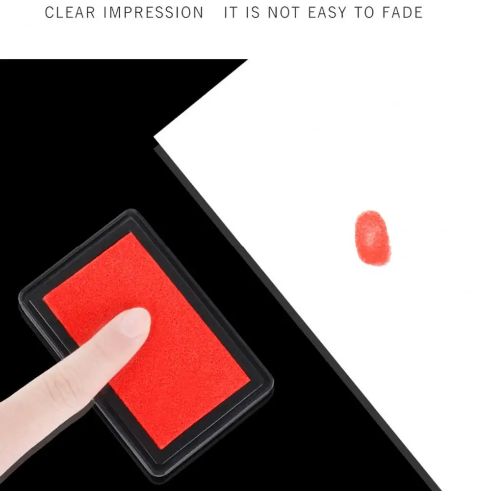 Almohadilla de tinta de secado rápido para manualidades, almohadilla de tinta de dedo reutilizable Rectangular de Color sólido para manualidades DIY, adecuada para sellos, papel, telas de madera