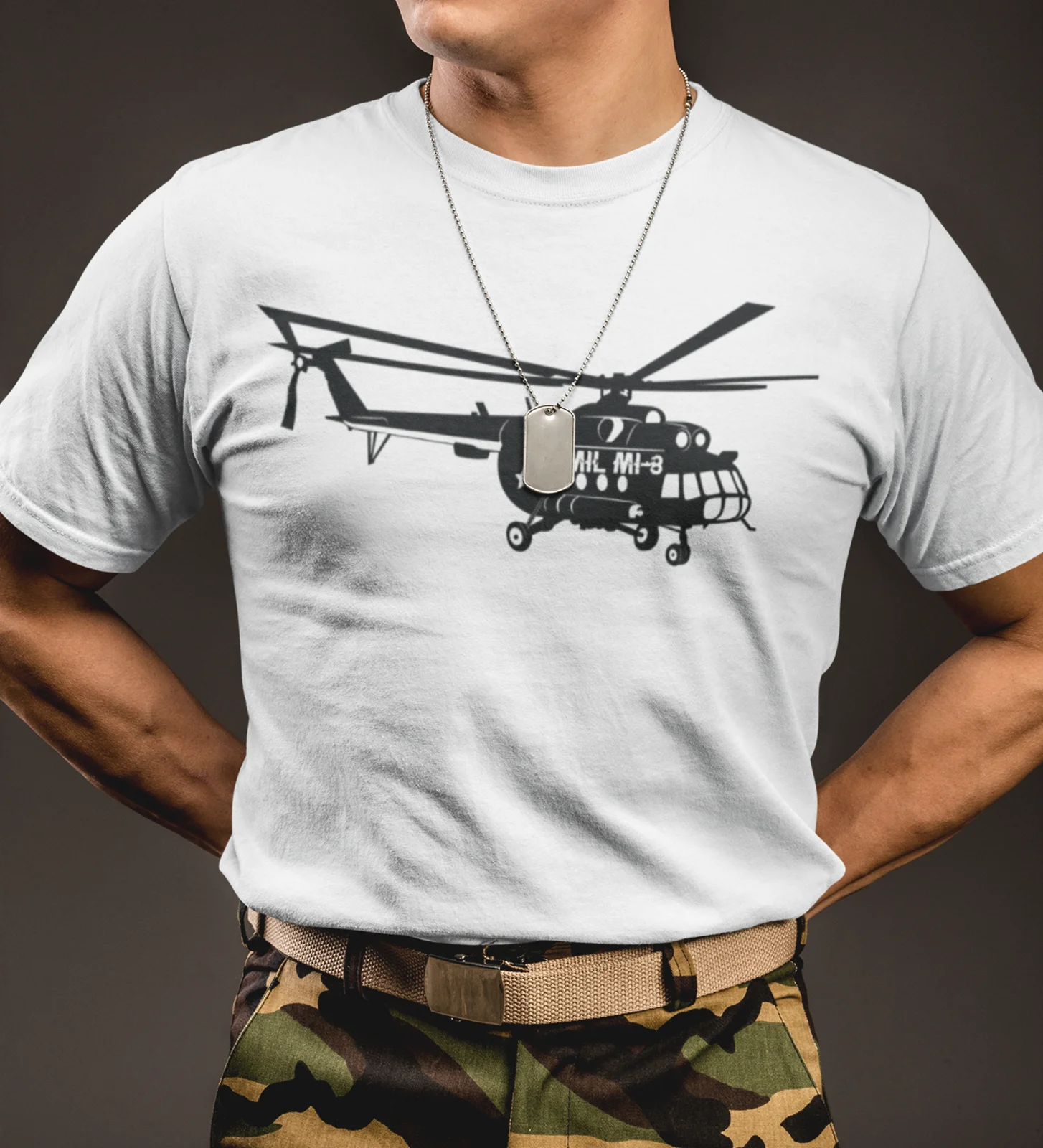 Mil Mi-8 Helicopter T-shirt Russian Soviet Airwolf Airforce Armed Gunship MENS shirts