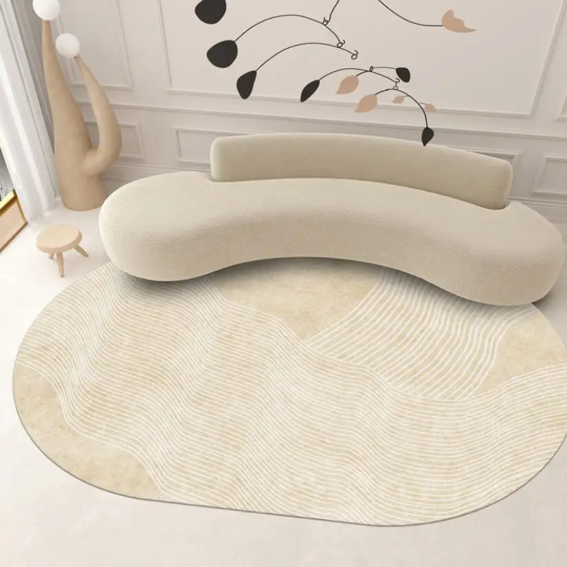 Modern Nordic Large Carpet For Living Room Oval Shape Abstract Art Kitchen Bedroom Area Rug Custom Sofa Chair Home Mat Tapis