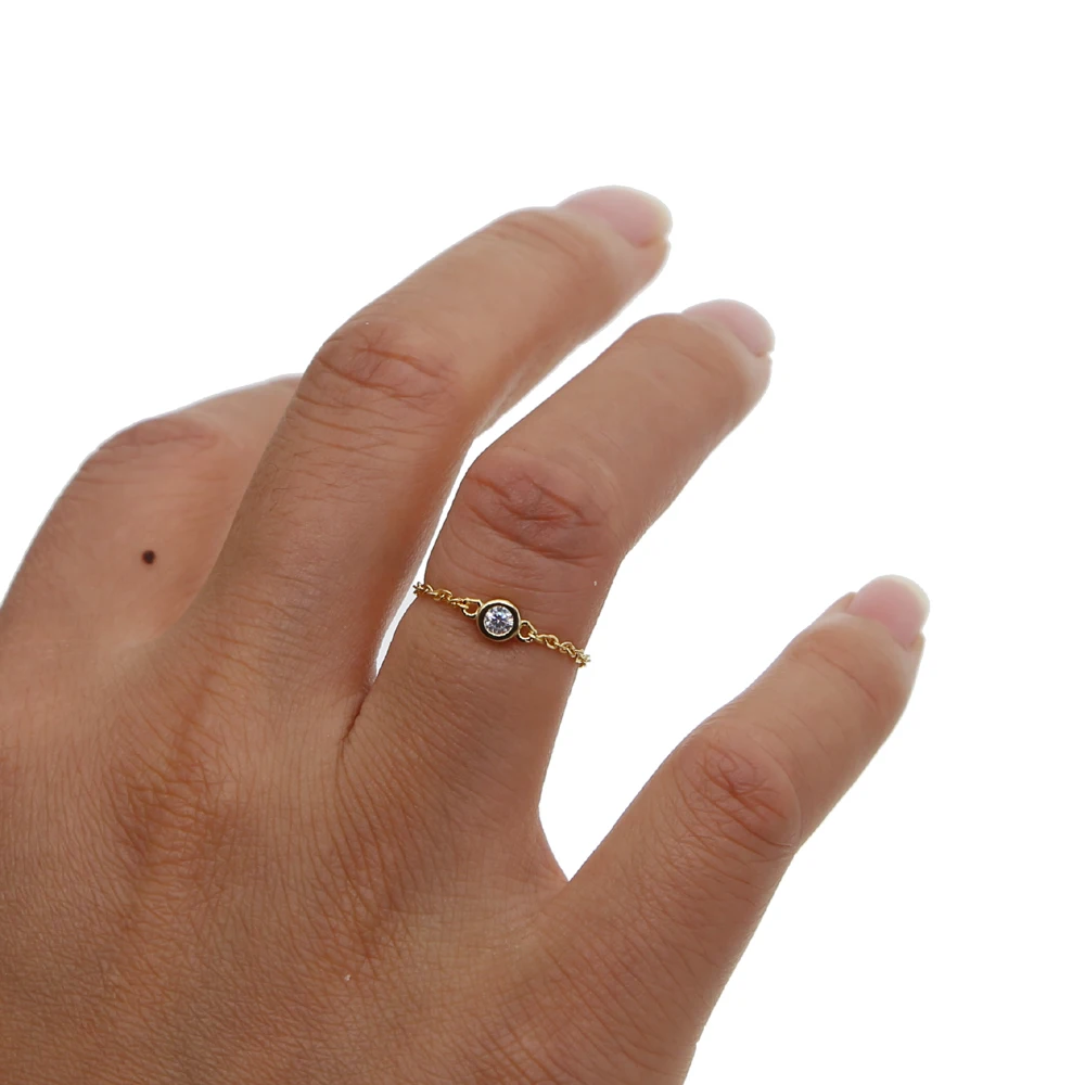 925 sterling silver jewelry factory price delicate minimalist stunning girl women rings bezel single stone cz dainty ring