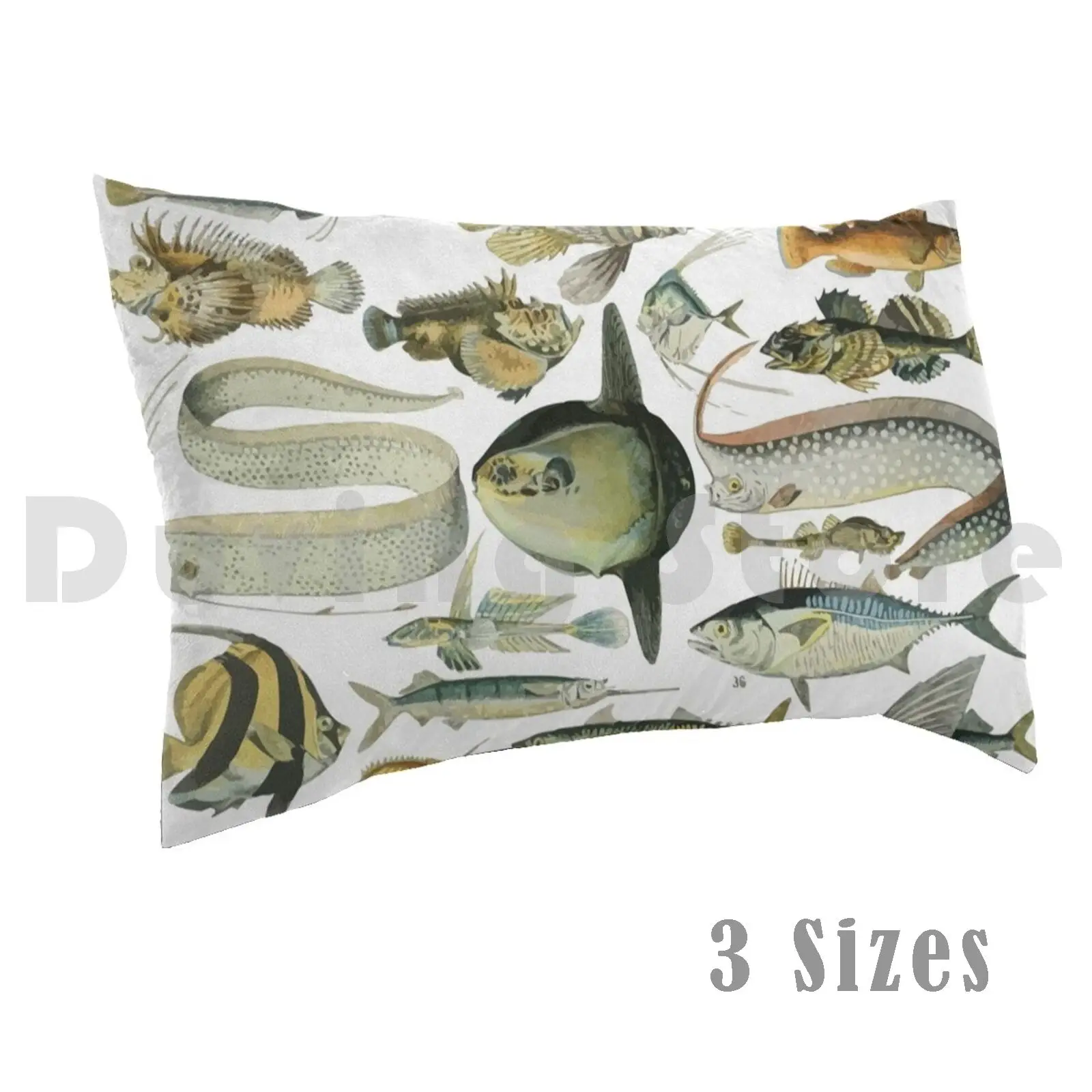 

Adolphe Millot Poissons Fish Pillow Case Printed 50x75 Poisson Fish Pesce Artist Beautiful Math Poissons