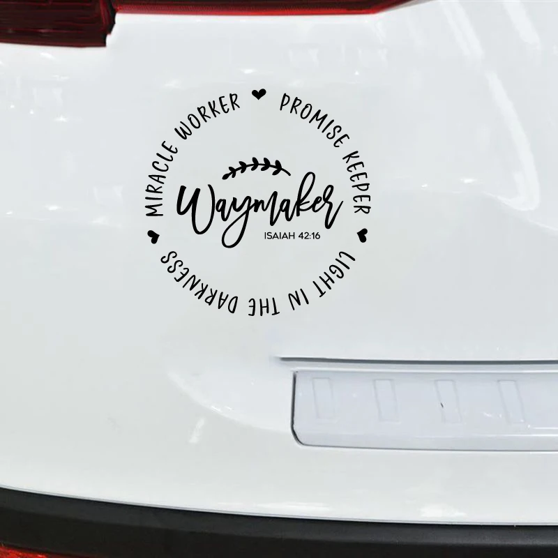 Waymaker Christian Quote Vinyl Sticker Car Window Cup Decoration, Faith Scripture Bible Verse Laptop Decals for Apple MacBook - view 3
