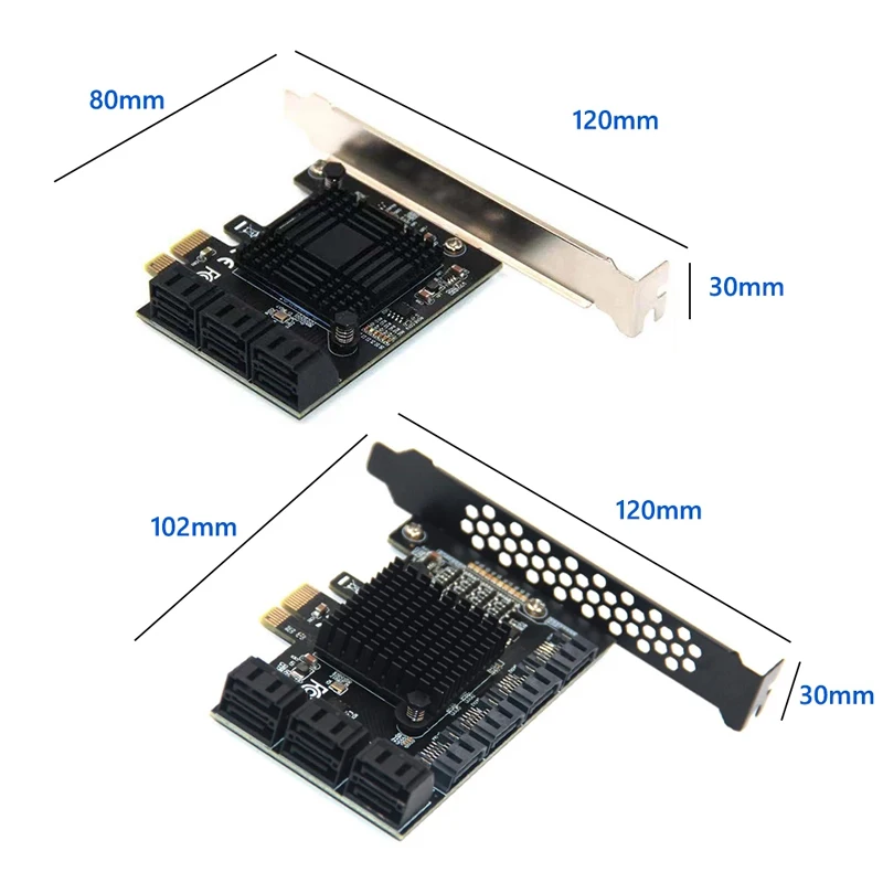 Chia Mining SATA PCIE 1X Adapter 6/10 Ports PCI-E X1 to SATA 3.0 6Gbps Riser Expansion Card for Desktop PC Computer Add On Cards