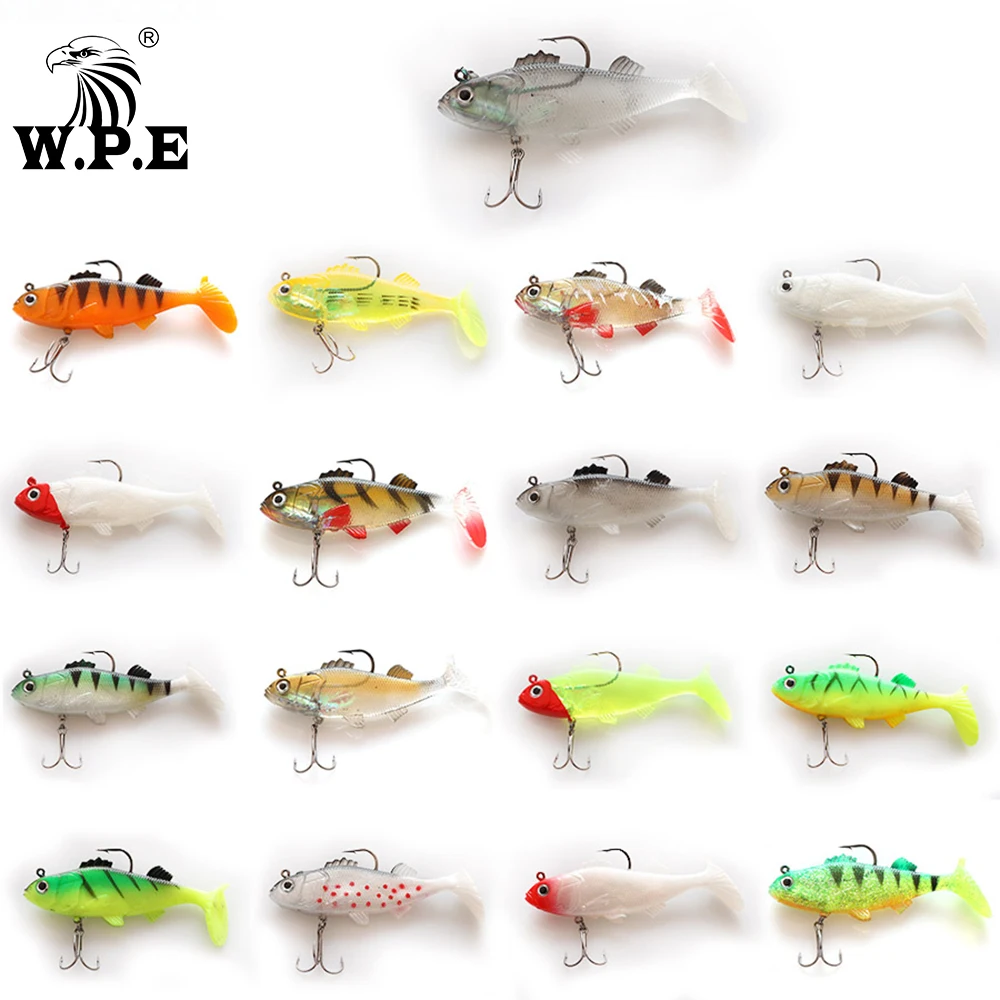 W.P.E Brand 1 Pcs 9/10/12cm 22-42g Soft Lure Swimbaits  Lead Head Fishing Lure Treble Hook Artificial Bait Fishing Tackle