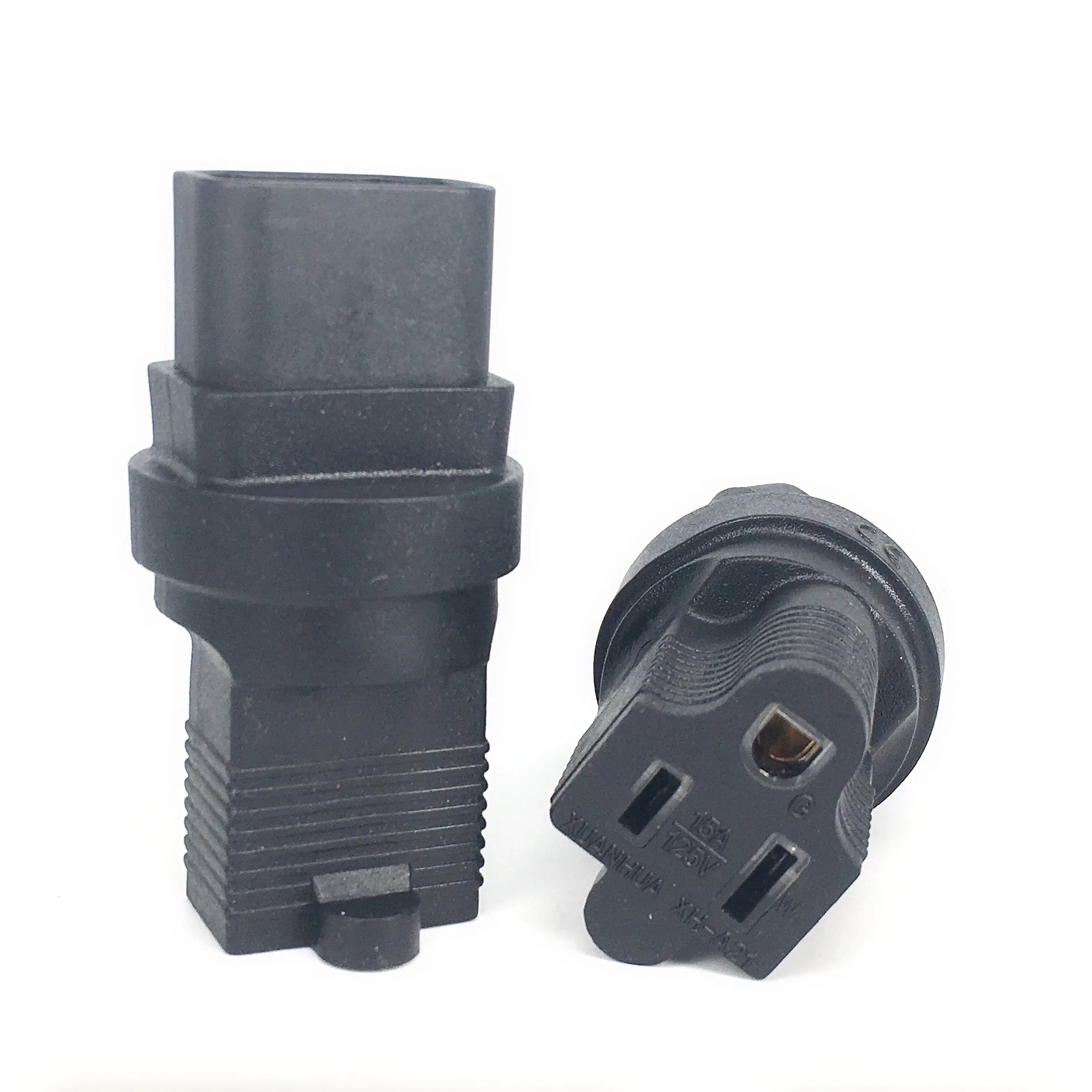 US NEMA 5-15R Female to IEC 60320-C14 Male Travel Power Adapter USA American 3 Prong Receptacle To C14 Power Converter Connector