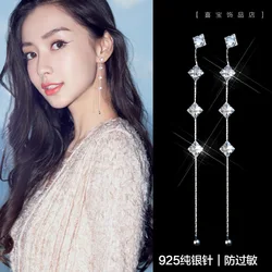 New 2019 High Quality Super Shiny Zircon 925 Sterling Silver Stud Earring for Women Jewelry Wholesale Gift Women Earrings