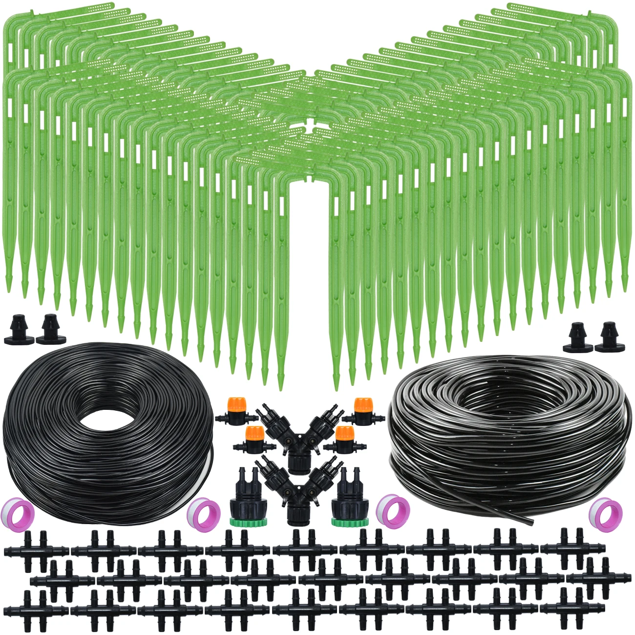 

SPRYCLE Garden Auto Watering Drip Irrigation Kit 4/7 to 3/5mm Hose Green Elbow Emitter Irrigator System for Home Bonsai Plant