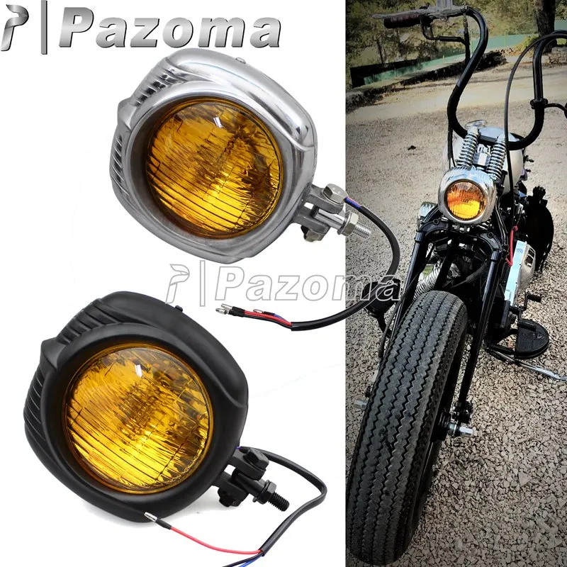 Polish Vintage Retro Old School Custom Headlight Sealed Beam Front Running Light Motorcycle Lighting for Harley Racer Chopper