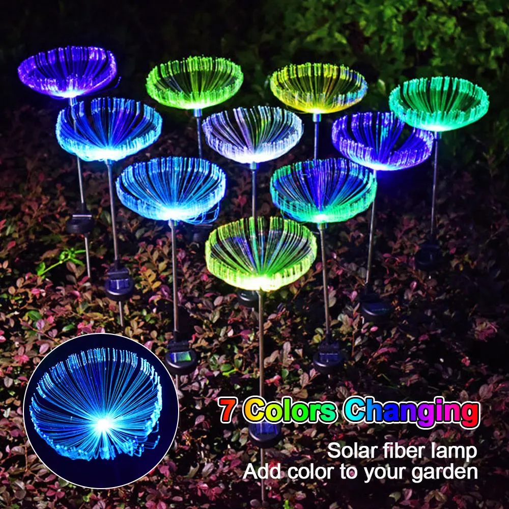 Solar Powered Jellyfish Lights Outdoor Waterproof IP66 Garden Yard Patio Colorful Lawn Landscape Ground Decoration Lamp