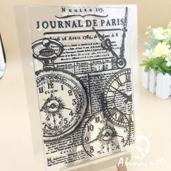 CLEAR STAMPS Journal De Paris Scrapbooking Handmade Card Album Paper Craft Rubber Roller Transparent Silicon Stamp AlinaCraft