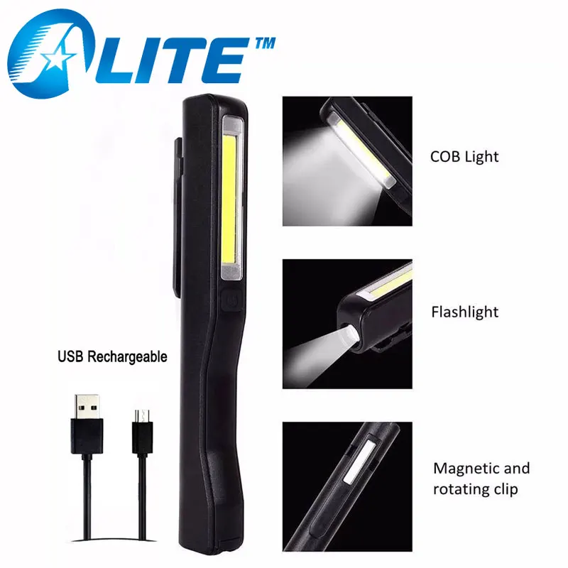 TMWT Mini cob led pen work light usb rechargeable pen flashlight torch lamp lantern with magnet