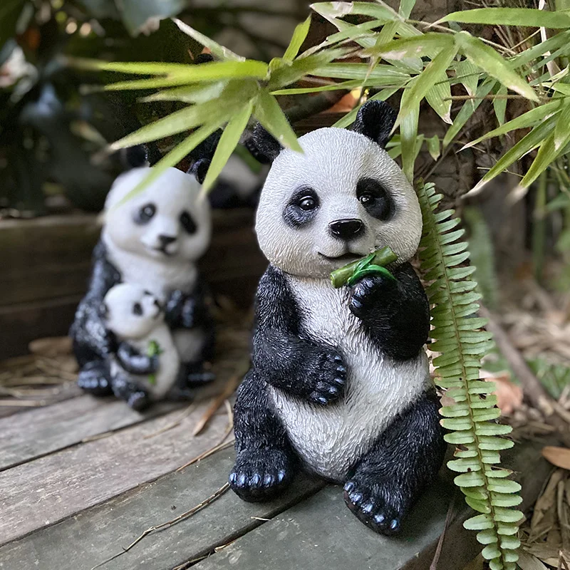 

Creative Resin Simulation Animal Panda Sculpture Ornaments Home Outdoor Courtyard Micro Landscape Crafts Miniature Garden Decor