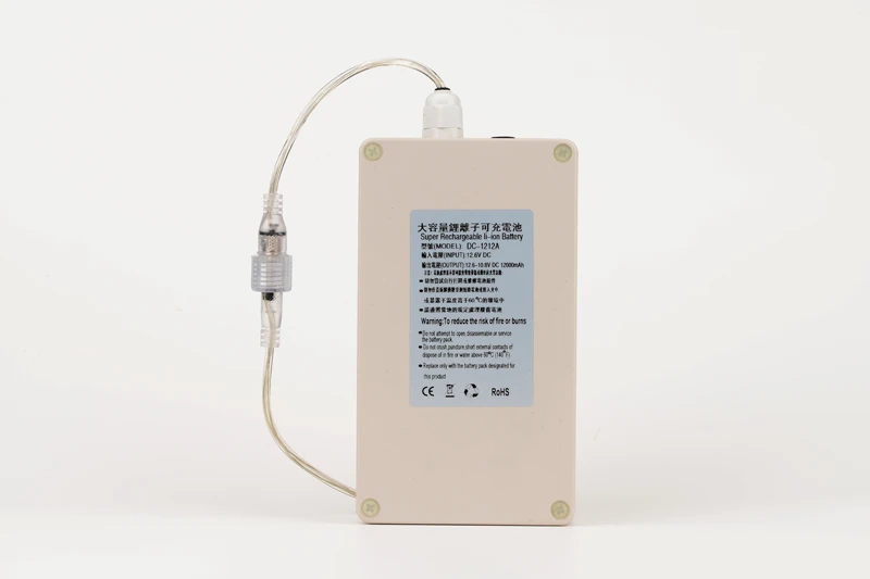 10 مجموعة/وحدة DC-1212A مقاوم للماء 12 فولت 12000 مللي أمبير بطارية سوبر قوية قابلة للشحن بطاريات ليثيوم بوليمر حزمة لكاميرا CCTV