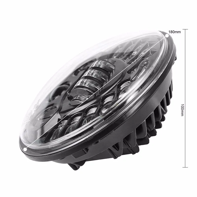 1pcs Factory Supply 7 Inch Projec LED Headlight DRL Round Led Driving Lights Hi/Lo Beam For JEEP Harley motorcycle 70W 40W