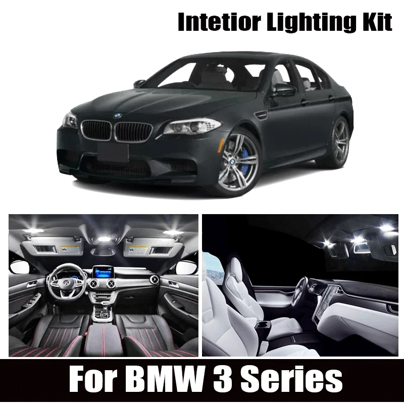 White Canbus LED Lamp Interior Map Dome Lights For 1990-2013 BMW E36 E46 E90 E91 E92 E93 M3 License Plate Light No Error