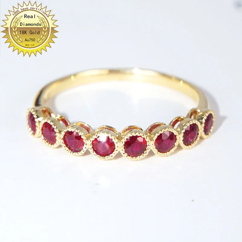 

18k gold ring Natural Real 0.74ct Ruby Ring Engagement&Wedding Jewellery have certificate 0030