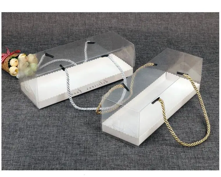 Cajas Transparentes Para Tortas 100 Uds. Embalaje Con Asa, Caja De Regalo, Caja De Dulces, Decoracin Para Fiesta De Boda, Venta