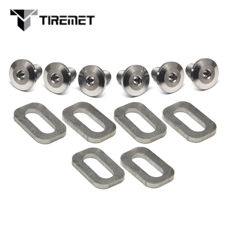 12Pcs Titanium Alloy Pedal Cleat Bolts Spacer for Look Bicycle Mountain Bike Tiremet