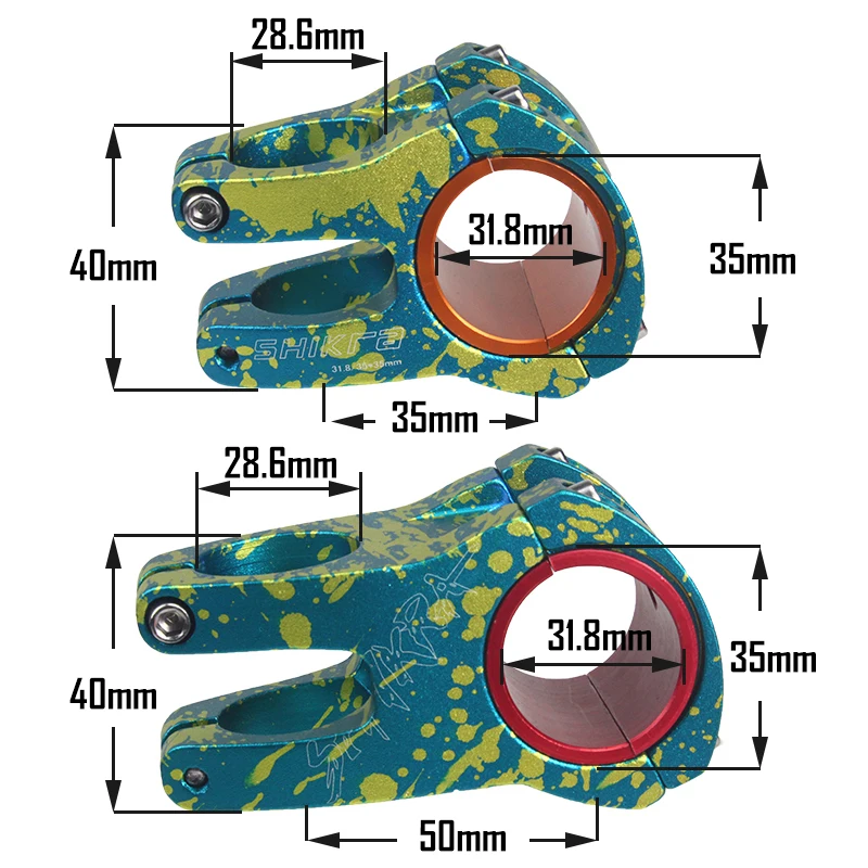 SHIKRA Bicycle Stem Mountain Road Bike Stem 35mm 50mm Riser 31.8/35mm Handlebar Stem Bike Riser MTB AM XC DH Stem Pattern Stem