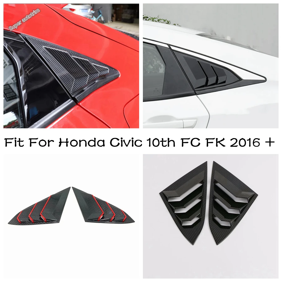 

Rear Windows Cover Sticker Window Triangle Shutters Trim Accessories For Honda Civic 10th FC FK 2016 - 2020 External Spare Parts