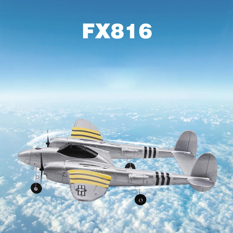 FX-816 seconda guerra mondiale Air Force P38 RC aeroplano 2.4GHz 4CH RC aereo ala fissa volo all\'aperto Drone per giocattoli per bambini regalo di