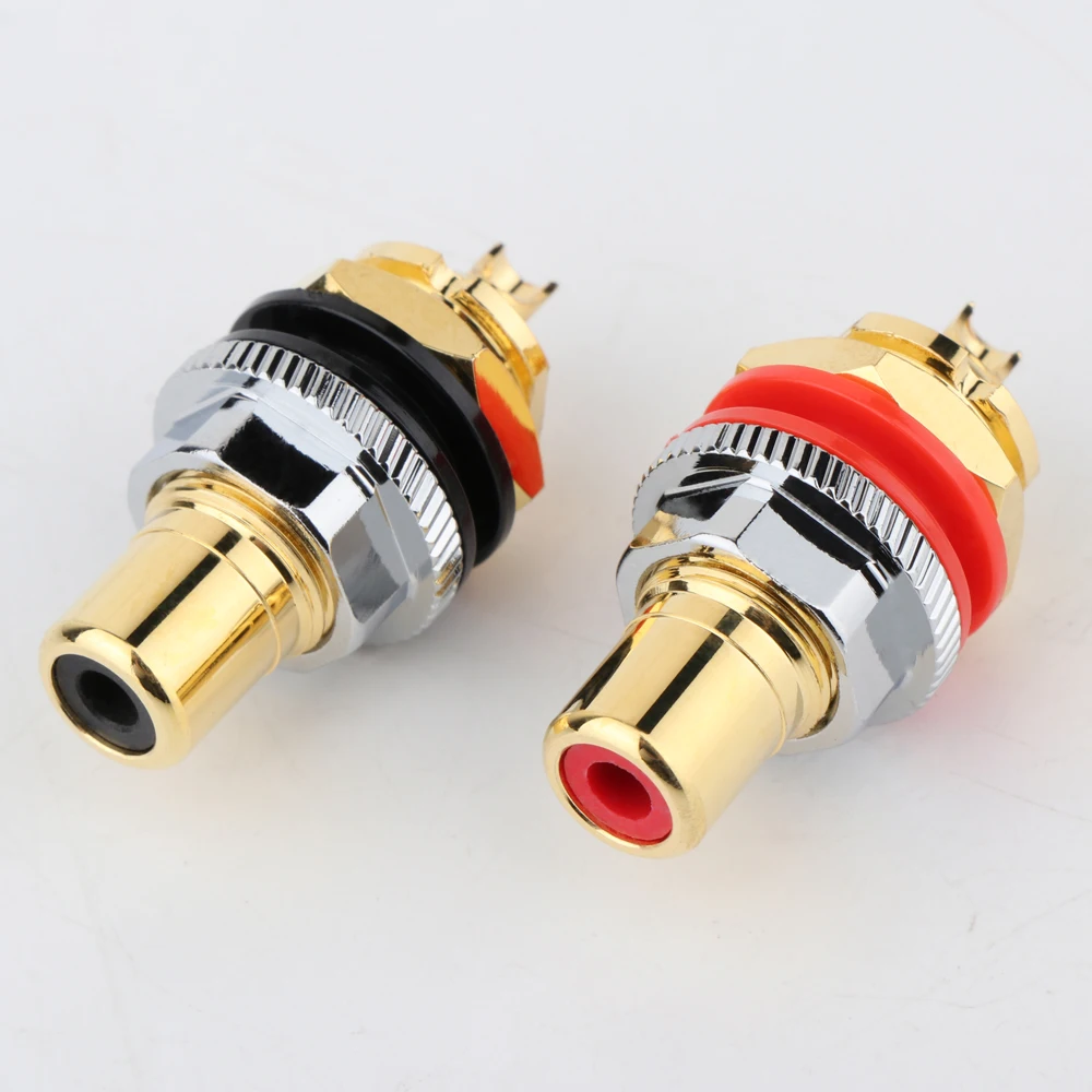 

Monosaudio C401G 99.998% Pure Copper RCA Sockets Terminal Chassis Pure Copper Rhodium Plated Isolation Metal Connectors