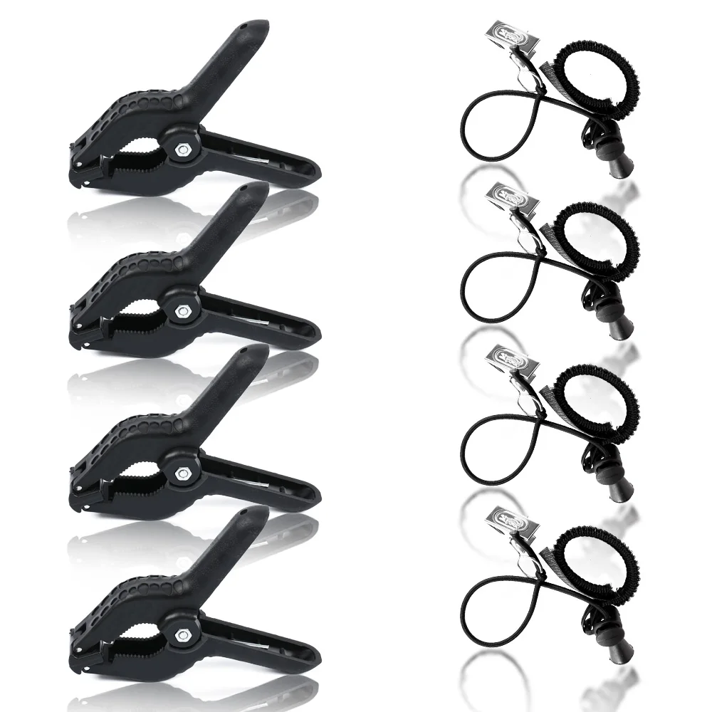 6/8Pcs Photography Spring Clips And Side Clamps Fixed Backdrop Muslin & Green Screen For Background Stand For Photo Studio Vedio