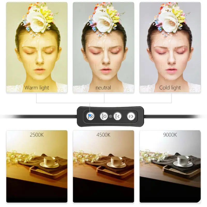 W86C عكس الضوء كاميرا Led الفيديو الضوئي قوس Selfie مصباح مصمم على شكل حلقة ترايبود للتصوير Rgb مصباح ليد للإضاءة ماكياج الكاميرا