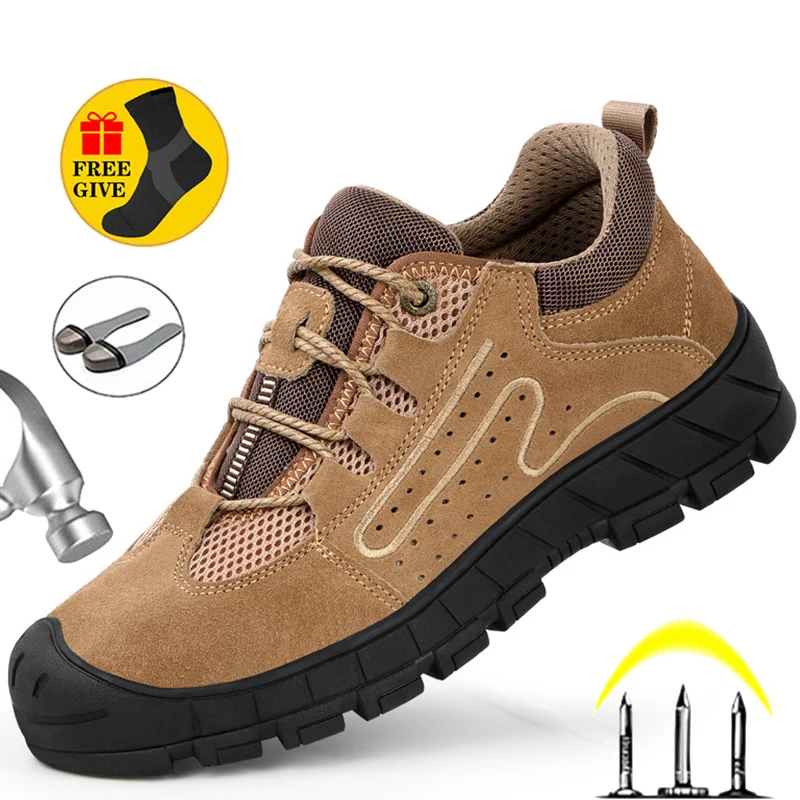 Indestructible Safety Shoes Men For Work Boot Steel Toe Shoes Safety Boots Puncture-Proof Work Sneakers Male Shoes Work Footwear