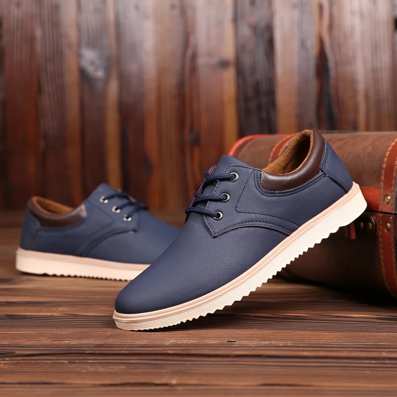 Men Leather Casual Shoes Men 2021 Summer Brand Comfortable Flat Shoes for Men Trendy Sneaker Men Lace Up Oxfords Shoes