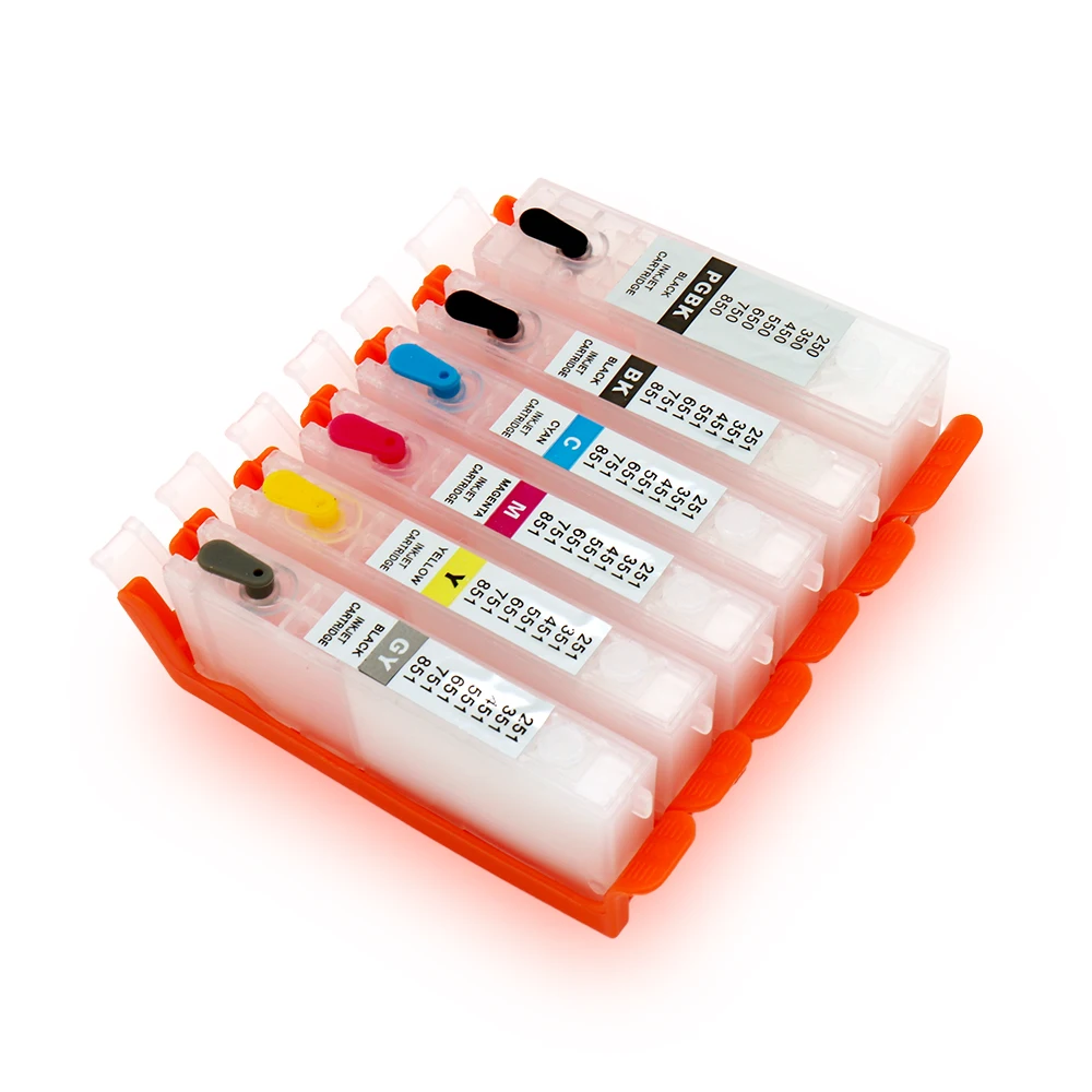 550 551 Cartridge 6pcs PGI-550 CLI-551XL refillable Ink cartridge with ARC chips For CANON PIXMA MG6350 MG7150 iP8750 MG7550