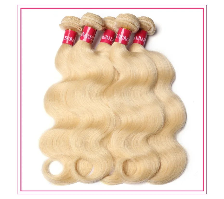 Alimon ica Bündel 613 Honig blond Remy brasilia nischen Körper Welle Haar weben Schuss Remy Menschenhaar Bündel 8-40 Zoll lang – Detail 5