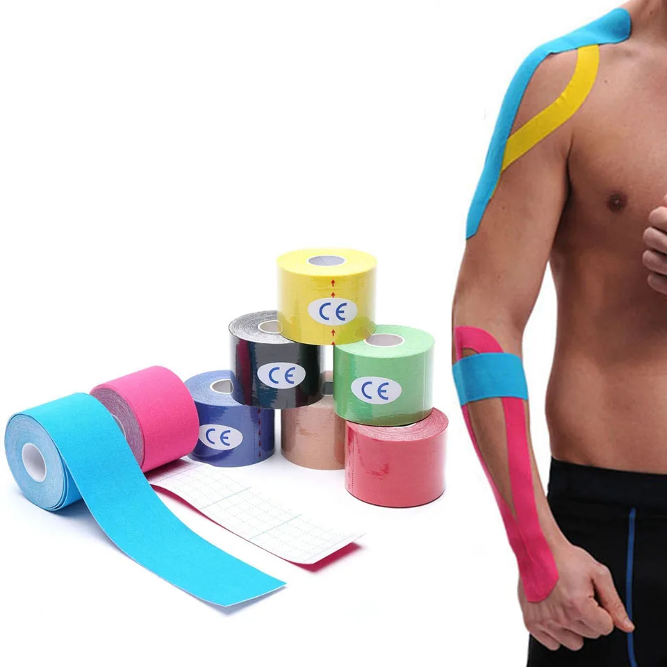 KoKossi 2.5cm x 5M Kinesiology Tape Muscle Bandage Sports Cotton Elastic Adhesive Strain Injury Tape Knee Muscle Pain Relief