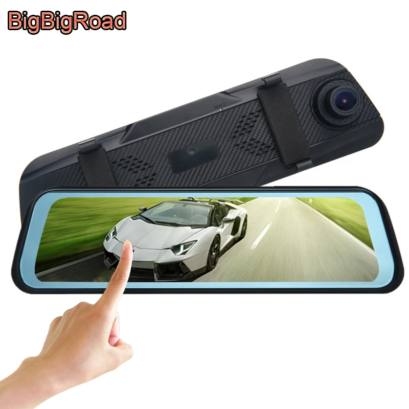 BigBigRoad Car DVR Dash Cam Camera Stream RearView Mirror IPS Touch Screen For Toyota Harrier Hilux Mirai NOAH SPADE Sienta