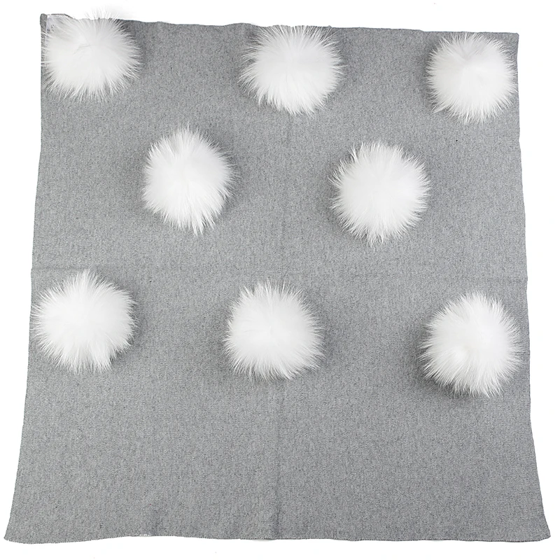 

Newborn Baby Soft Warm Wool Swaddling Blanket Travel Sleeping Bedding Swaddles Wrap Birth Gift With 13cm Real Fur Pompom