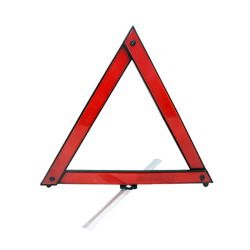 1 Pcs Reflective Tripod Car Emergency Breakdown Warning Triangle Red Reflective Safety Hazard Tripod Folded Stop Sign Reflector