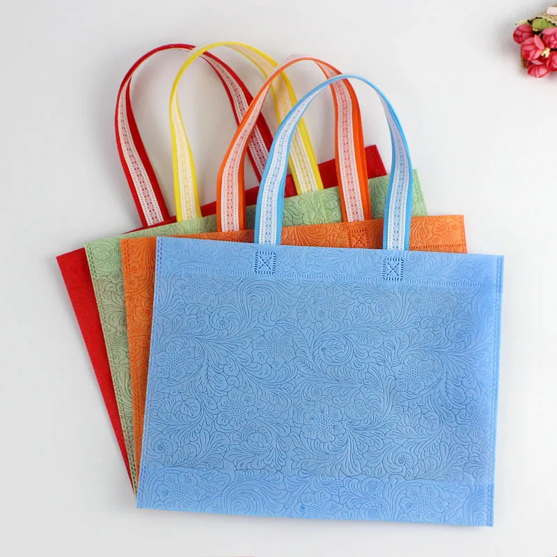 10 PCS Shopping environmental protection gift advertising handbag packaging clothing non-woven bag