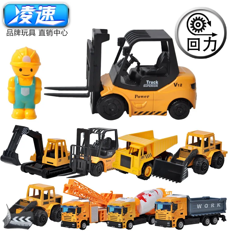 Alloy pull back car engineering car model garbage truck dump truck bulldozer mixing military suit children\'s toys M20