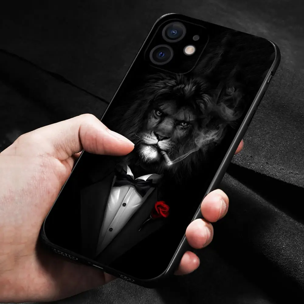 Case For Apple iPhone 15 14 14 13 12 11 Pro Max Mini XS Max XR X 7 8 Plus Cover Shell Wolf Dog Cat Bird Lion Tiger Animal