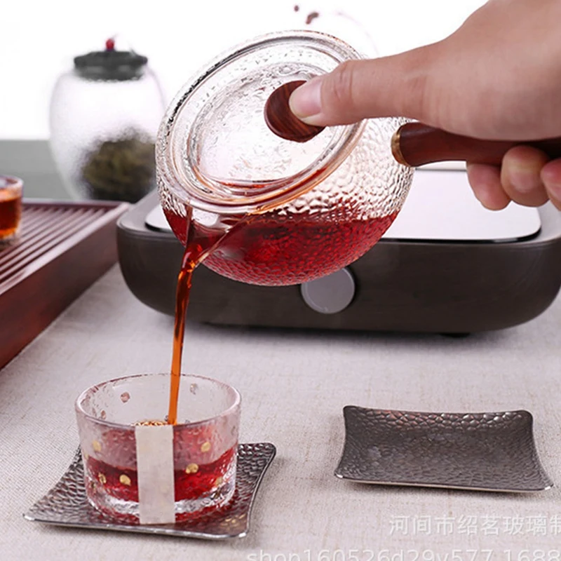 600Ml Japanese Style Teapot Clear Glass Wood Handle Pot Tea Maker Coffee Water Kettle Teaware Tool Decor