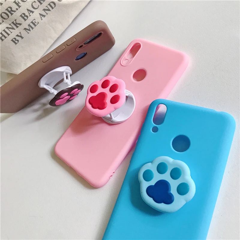 Candy Case Cat Dog Paw Holder Soft TPU Cover For Xiaomi Redmi Note 3 4 4X 5 5A 6 7 8 9T 9 9S 9T 10 10S Pro Max 5G Y1