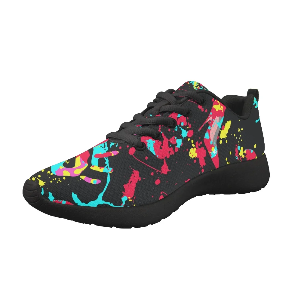 2022 Fashion Shoes Women Outdoor Breathable Mesh Sneakers Paint Splatter Pattern Casual Running Men Cool Lightwight Sneakers