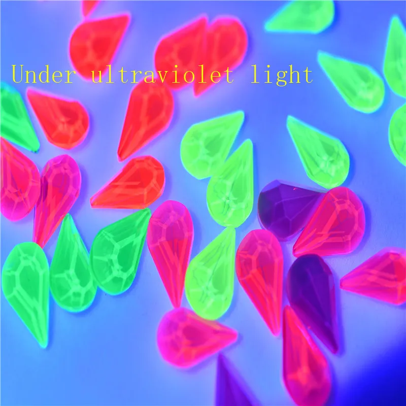 Kleine diamant fluoreszenz Teardrop Pointback Kristall Phantasie Stein Glas Schmuck Perlen Halskette, der 8x13mm kleid handwerk