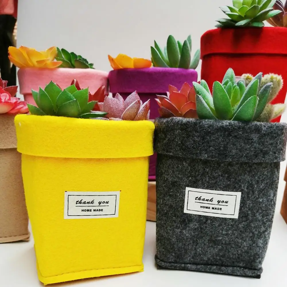 Ins White Yellow Gray/Khaki Black Plant Pot Bag Flowerpot Creative Desktop Flower Pots Reuseable Multifunction Home Storage Bag